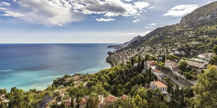 Gerahmter Druck : Blick von Roquebrune über das Meer. Gerahmter Druck : Blick von Roquebrune über das Meer.