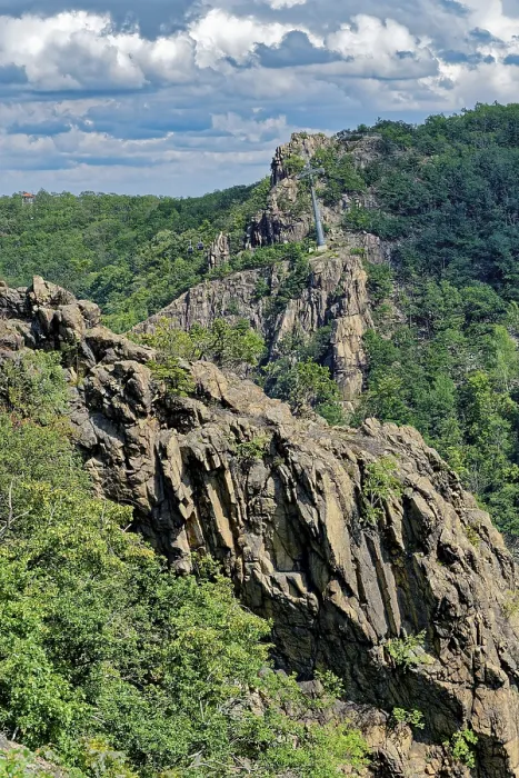 Gerahmter Druck : Blick von der Rosstrappe und Seilbahn Gerahmter Druck : Blick von der Rosstrappe und Seilbahn