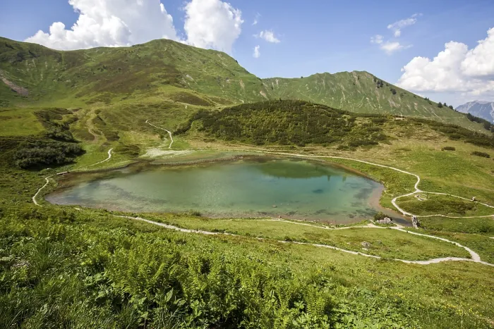 Gerahmter Druck : Ansicht des Schlappoldsees, Oberstdorf Gerahmter Druck : Ansicht des Schlappoldsees, Oberstdorf