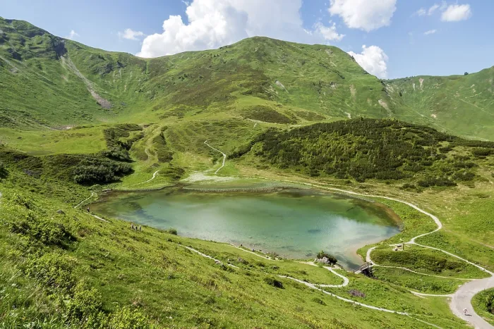 Gerahmter Druck : Blick auf den Schlappoldsee, Oberstdorf Gerahmter Druck : Blick auf den Schlappoldsee, Oberstdorf