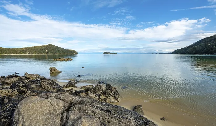 Gerahmter Druck : Blick von Stillwell Bay Beach auf Adele Island. Gerahmter Druck : Blick von Stillwell Bay Beach auf Adele Island.