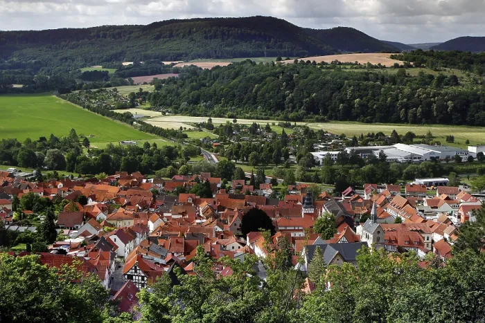 Gerahmter Druck : Blick auf Treffurt und Werratal, Werrabergland. Gerahmter Druck : Blick auf Treffurt und Werratal, Werrabergland.