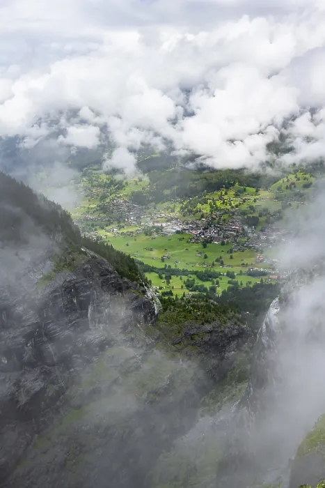 Gerahmter Druck : Blick in die Talung nach Grindelwald Gerahmter Druck : Blick in die Talung nach Grindelwald