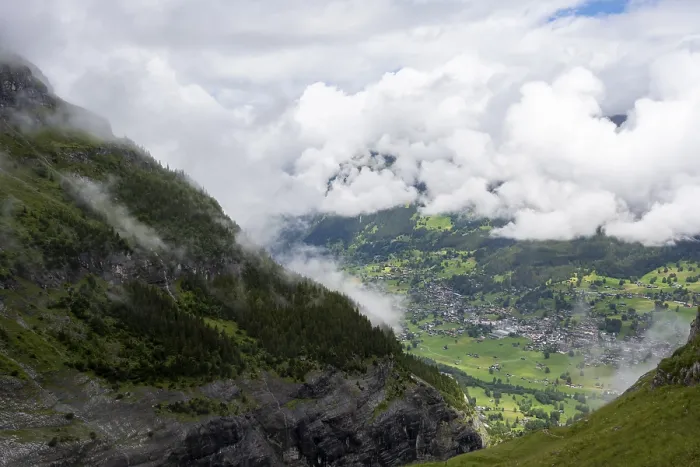 Gerahmter Druck : Blick in die Talung nach Grindelwald.