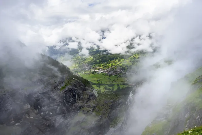 Gerahmter Druck : Blick in das Tal nach Grindelwald Gerahmter Druck : Blick in das Tal nach Grindelwald