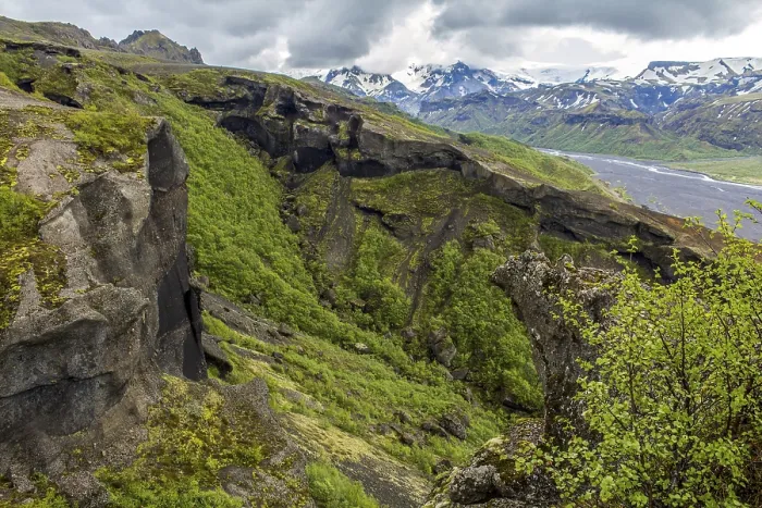 Gerahmter Druck : Blick in die Thorsmoerk-Tal. Gerahmter Druck : Blick in die Thorsmoerk-Tal.