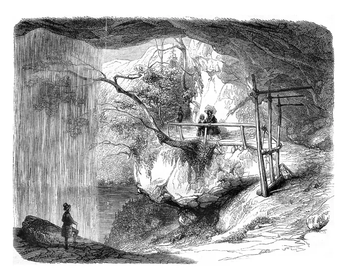 Gerahmter Druck : Blick auf den Wasserfall Giessbach Gerahmter Druck : Blick auf den Wasserfall Giessbach