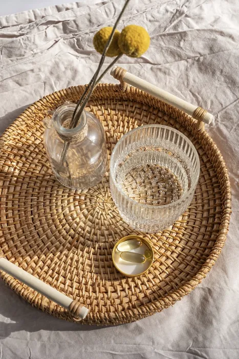 Gerahmter Druck : Vitamintabletten von oben Gerahmter Druck : Vitamintabletten von oben