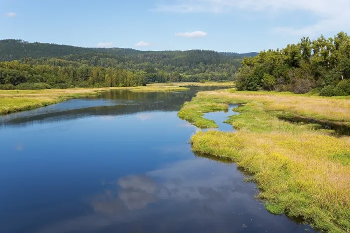 Gerahmter Druck : Vltava, Nová Pece, Neuofen Gerahmter Druck : Vltava, Nová Pece, Neuofen