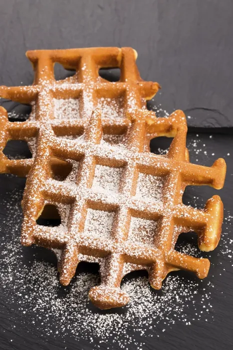 Gerahmter Druck : Waffeln mit Zucker. Gerahmter Druck : Waffeln mit Zucker.
