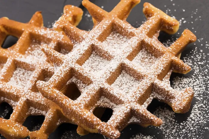 Gerahmter Druck : Waffeln mit Zucker. Gerahmter Druck : Waffeln mit Zucker.