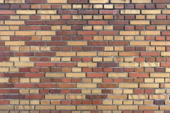 Gerahmter Druck : Wand aus farbigen Klinkerziegeln. Gerahmter Druck : Wand aus farbigen Klinkerziegeln.