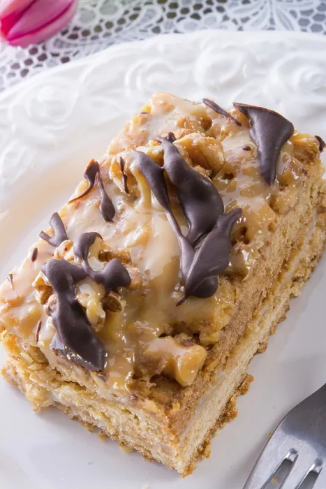 Gerahmter Druck : Walnuss-Karamell-Torte Gerahmter Druck : Walnuss-Karamell-Torte