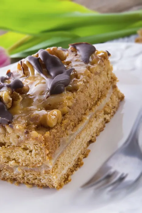 Gerahmter Druck : Walnuss-Karamell-Torte Gerahmter Druck : Walnuss-Karamell-Torte