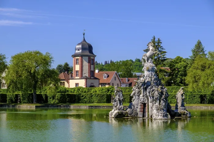 Gerahmter Druck : Wasserfälle im Rokoko-Garten. Gerahmter Druck : Wasserfälle im Rokoko-Garten.