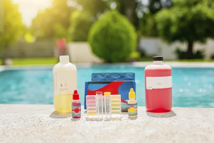 Gerahmter Druck : Wassertestkasten für Schwimmbäder Gerahmter Druck : Wassertestkasten für Schwimmbäder