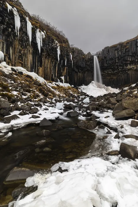 Gerahmter Druck : Wasserfall, Bach, Basalt-Säulen Gerahmter Druck : Wasserfall, Bach, Basalt-Säulen