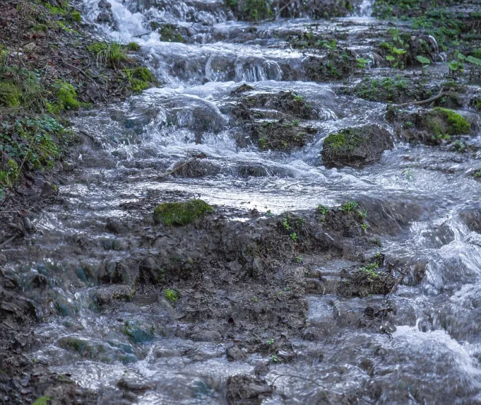 Gerahmter Druck : Bachfall im Frühling. Gerahmter Druck : Bachfall im Frühling.