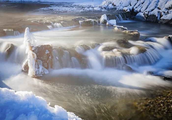 Gerahmter Druck : Wasserfall im Winter Gerahmter Druck : Wasserfall im Winter