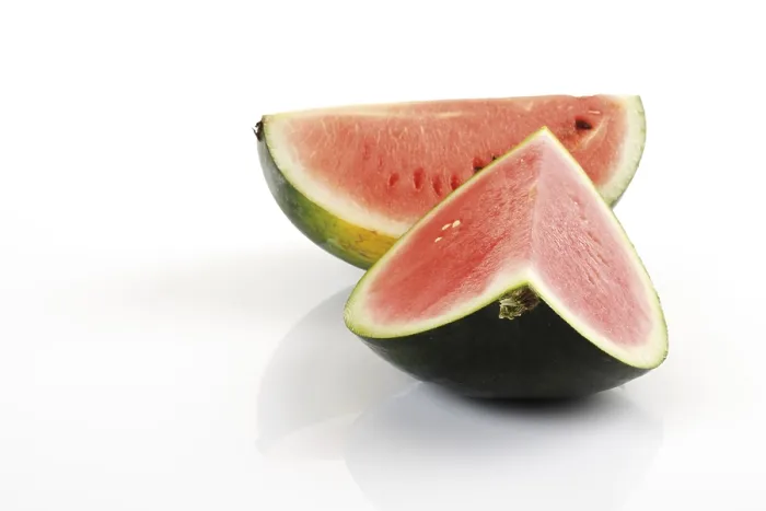 Gerahmter Druck : Zwei Wassermelonenviertel. Gerahmter Druck : Zwei Wassermelonenviertel.