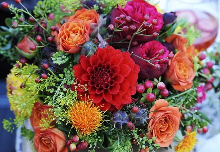 Gerahmter Druck : Detaillierte Hochzeitsblumenstrauß Gerahmter Druck : Detaillierte Hochzeitsblumenstrauß