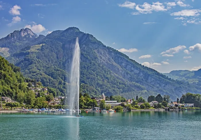 Gerahmter Druck : Weesen am Walensee, Kanton St. Gallen Gerahmter Druck : Weesen am Walensee, Kanton St. Gallen