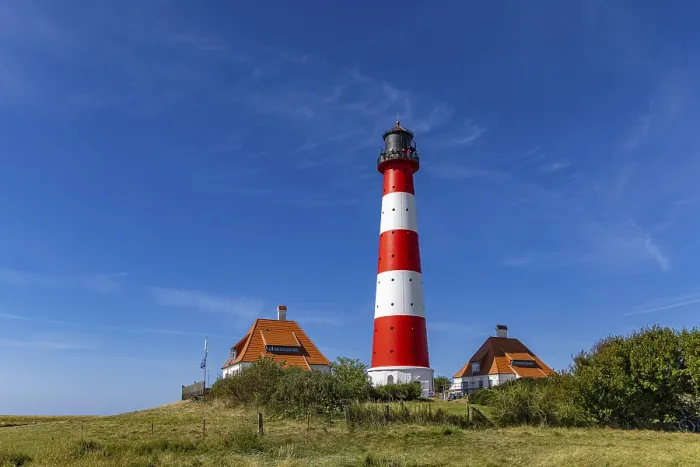 Gerahmter Druck : Leuchtturm Westerhever, Eiderstedt. Gerahmter Druck : Leuchtturm Westerhever, Eiderstedt.