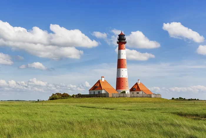 Gerahmter Druck : Leuchtturm Westerheversand, Westerhever Gerahmter Druck : Leuchtturm Westerheversand, Westerhever