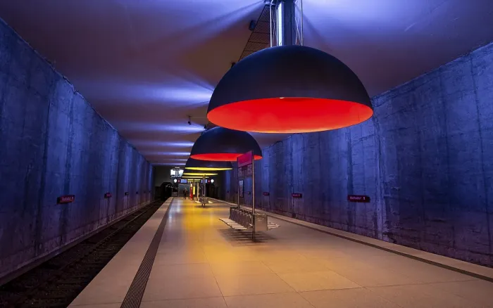 Gerahmter Druck : Westfriedhof, U-Bahnhof