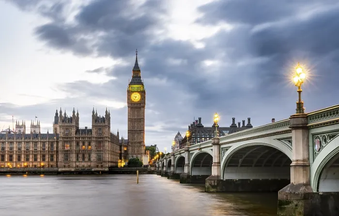 Gerahmter Druck : Westminster Bridge mit Themse Gerahmter Druck : Westminster Bridge mit Themse