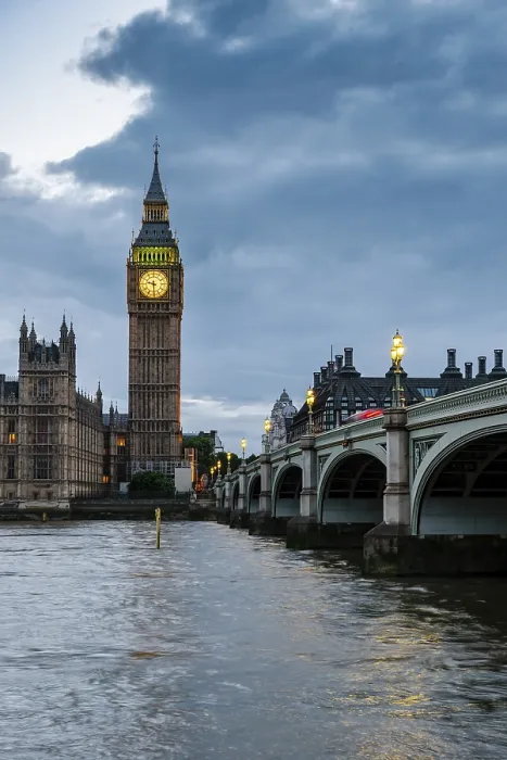 Gerahmter Druck : Westminster Bridge mit Themse Gerahmter Druck : Westminster Bridge mit Themse