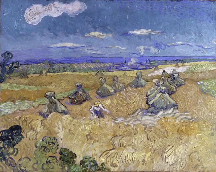 Gerahmter Druck : Weizenfelder mit Mäher, Auvers Gerahmter Druck : Weizenfelder mit Mäher, Auvers