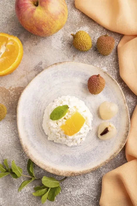 Gerahmter Druck : Weißer Quark, Käsekuchen