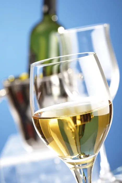 Gerahmter Druck : Weißer Wein mit Kühlschrank im Hintergrund. Gerahmter Druck : Weißer Wein mit Kühlschrank im Hintergrund.