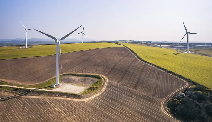 Gerahmter Druck : Windpark auf den Cornwall-Feldern, Cornwall. Gerahmter Druck : Windpark auf den Cornwall-Feldern, Cornwall.