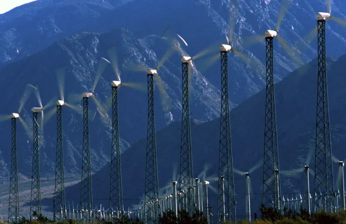 Gerahmter Druck : Windgeneratoren