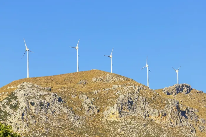 Gerahmter Druck : Windräder erzeugen Strom. Gerahmter Druck : Windräder erzeugen Strom.