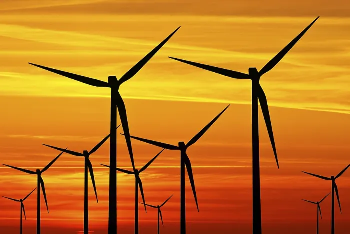 Gerahmter Druck : Windräder bei Sonnenuntergang. Gerahmter Druck : Windräder bei Sonnenuntergang.