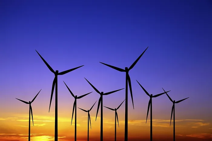 Gerahmter Druck : Windräder bei Sonnenuntergang. Gerahmter Druck : Windräder bei Sonnenuntergang.