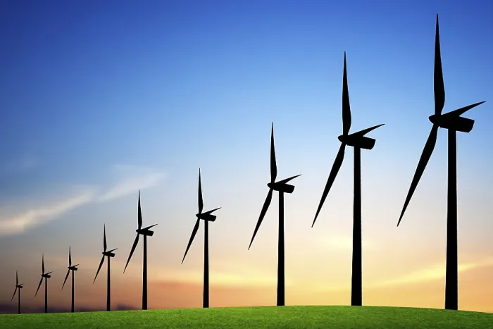 Gerahmter Druck : Windräder bei Sonnenuntergang. Gerahmter Druck : Windräder bei Sonnenuntergang.