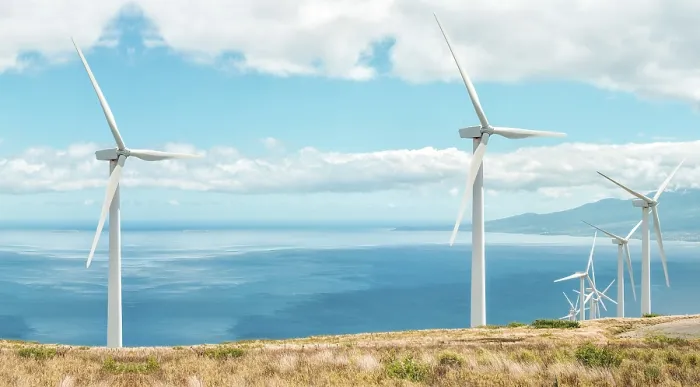 Gerahmter Druck : Windmühle im Feld, fünf Windmühlen mit Solaranlagen. Gerahmter Druck : Windmühle im Feld, fünf Windmühlen mit Solaranlagen.
