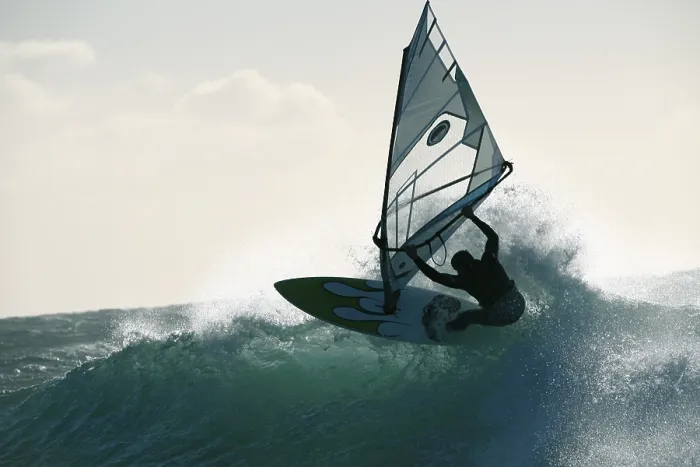 Gerahmter Druck : Windsurfen Kitesurfen in Lista