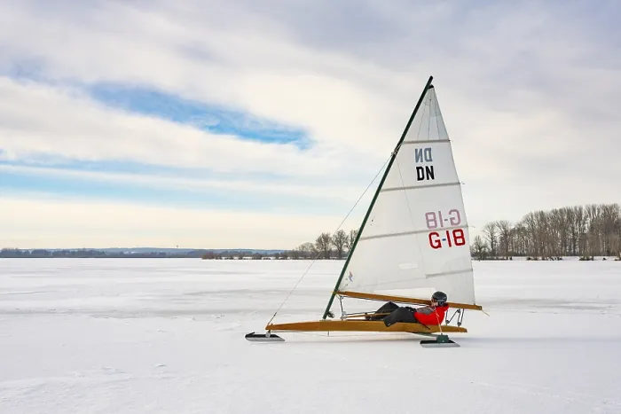 Gerahmter Druck : Winter am Dummer See mit.