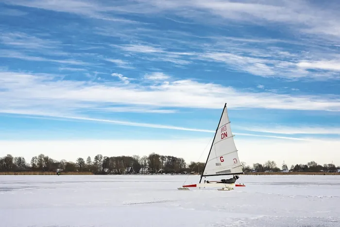 Gerahmter Druck : Winter am Dummer See mit.