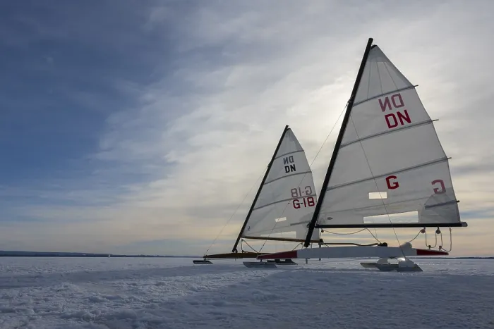 Gerahmter Druck : Winter am Dummer See mit.