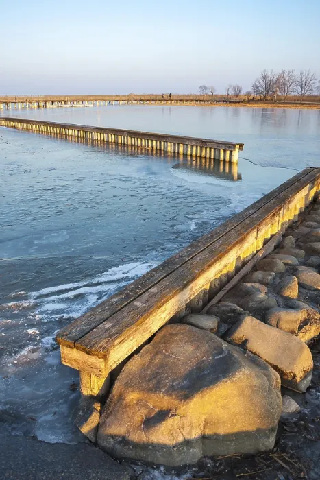 Gerahmter Druck : Winter am See