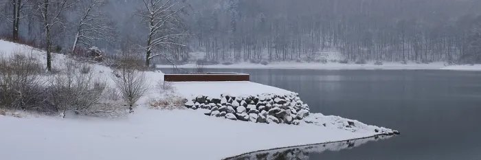 Gerahmter Druck : Winterlandschaft am Hennesee