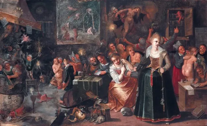 Gerahmter Druck : Hexen Sabbat oder Teufels Tanz Gerahmter Druck : Hexen Sabbat oder Teufels Tanz