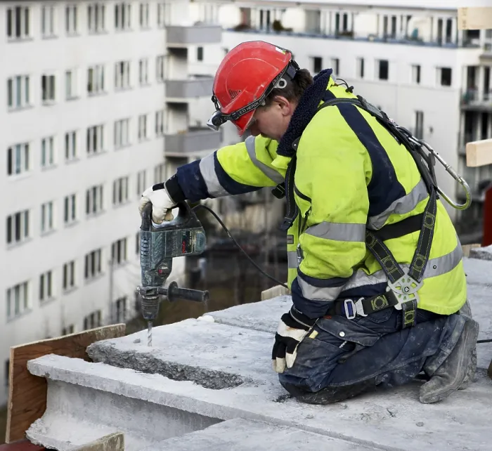 Gerahmter Druck : Arbeiter - Bauarbeiter