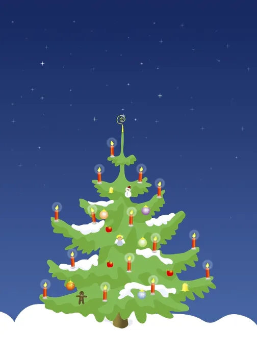Gerahmter Druck : Weihnachtsbaum, Illustration. Gerahmter Druck : Weihnachtsbaum, Illustration.